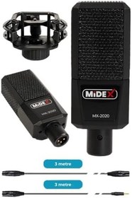Resim Midex MX-2020 Compact Set-1 Efektli Ses Kartı Mikrofon Stand Seti (PC ve Telefon) 