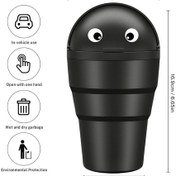 Resim Yaozixa Siyah Abs Plastik Araç Çöp Kutusu 520ml - Sızıntı Ve Su Geçirmez - Basılı Kapağı İle - Çok Amaçlı Kullanım - 9.4x9.4x16.9cm 