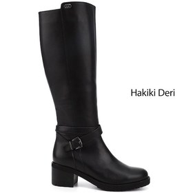 Resim Gönderi R Kadın Siyah Fermuarlı Kalın Topuklu Hakiki Deri Çizme Dkzc61343575 Siyah 