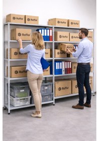 Resim 5 Katlı Arşiv Raf Sistemi Abanoz 