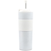 Resim HediyeSec Beyaz French Press Çelik Termos 