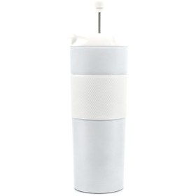 Resim HediyeSec Beyaz French Press Çelik Termos 