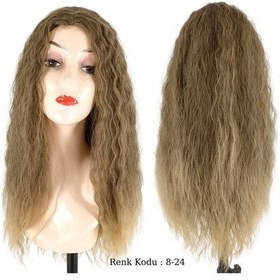 Resim Su Dalga Peruk Fiber Sentetik Açık Küllü Kumral Bal Köpüğü Ombre 