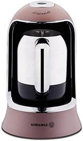 Resim Korkmaz Kahvekolik Rosagold/Krom Otomatik Kahve Makinesi 