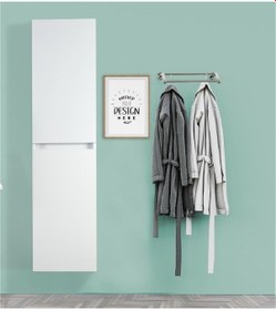 Resim Galata Boy Dolabı Beyaz 140X35X34 Cm Çok Renkli 