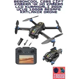 Resim C28S Çift Kamera 4K Hd Kamera LCD Kumandalı 20DK Uçuş 1000M Mesafe Katlanır Drone 