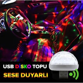 Resim EFN Store Sese Duyarlı Araç Içi Led Usb , Disko Topu Usb 