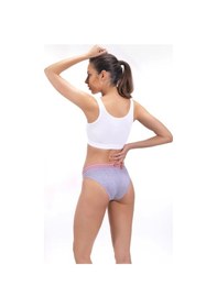 Resim Cottonhill Gri Renk Spor Kesim %90 Pamuklu Kadın Bikini Külot Gri 