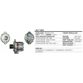 Resim Alternator 12V 120A John Deere New Honlland 504634256 