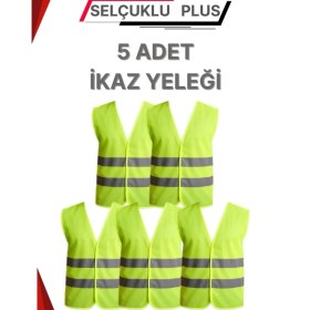 Resim Işçi Ikaz Fosforlu Reflektörlü Yelek 5 Adet Standart 