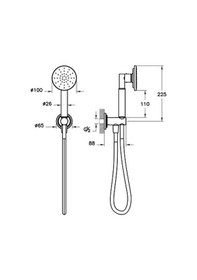 Resim VitrA Origin A4579536 Classic 1f El Duşu Takımı, Mat Siyah 