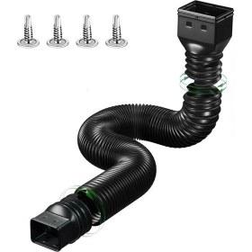 Resim Youmex Ev Çatı Suyu Akışkan Uzatıcı - Pe Kalınlaşmış Genişletilebilir Evler İçin Yağmur Suyu Boşaltma Borusu Siyah 