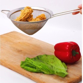 Resim Paslanmaz Çelik Saplı Konik Süzgeç 14 Cm Çok Renkli 