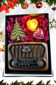 Resim Ns Hediye Seti-Nostaljik Radyo&Kalp Anahtarlık&Pillimum&Yılbaşı Simli Çam&Tebrik Kartı Hediye Kutusu 