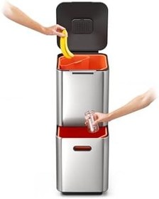 Resim Joseph Joseph Totem Çöp Kovası, Paslanmaz Çelik, 40 Litre 