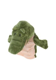 Resim Timsah El Kuklası Çalışan Ağızlı Çocuk Peluş El Kuklaları Koyu Yeşil 