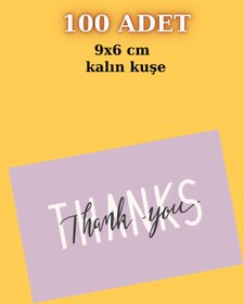 Resim Emtory Home Lila Thanks Card | Teşekkür Kartı - Parlak Kuşe Kart - Paketleme Kartı - Kargolama Kartı 