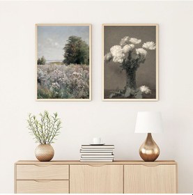 Resim Huhuli Ahşap Çerçeveli 2 Li Modern Tablo Huhu274 