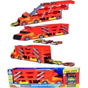 Resim King Toys TKM-1032 3 Arabalı Taşıyıcı Tır Oyuncak Seti – Dayanıklı Plastik, Alev Desenli, 3 Yaş ve Üzeri Çocuklar İçin 