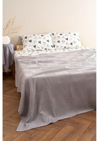 Resim Soley Serenity %100 Pamuk 220 X 240 Cm Battal Boy Pike Gri 