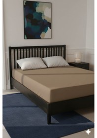 Resim %100 Pamuk Ranforce Premium Tek Kişilik Lastikli Çarşaf - Mocha Mocha 