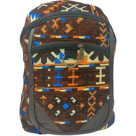 Resim Anatolian Carpet Hand Made Design Sırt Çantası - Heybe Çanta - Deri Işlemeli -kahverengi Kahverengi 