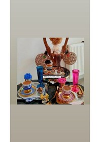 Resim Kazayağı 6 Kişilik Fincan Takımı -içi Gold 90 Cc Çok Renkli 