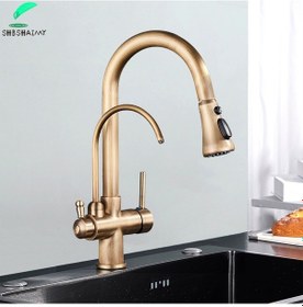 Resim Mutfak Eviye Bataryası Dual Flow Su Arıtma Çıkışlı Antik Yeni 