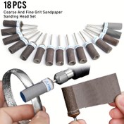 Resim 18 Parça Zımpara Tamburları Seti, 1/8" Saplı, Çoklu Tane (180/240/600/1000/1500/2000) - Metal Pas Giderme & Taş Taşlama için İdeal, Döner Aletlerle Uyumlu 