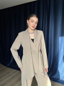 Resim Aec Prive Kadın Lüx Şal Detaylı Blazer Ceket Takım-2843 - L 