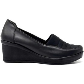 Resim Kindep Dolgu Topuklu Streç Kadın Ayakkabı Siyah Siyah 