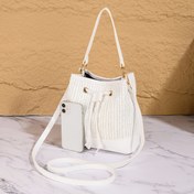 Resim Kadınlar için Ayarlanabilir Crossbody Çanta - Özelleştirilebilir Kayışlı Minimalist Beyaz Çanta, Günlük, Resmi veya Tatil Kullanımı İçin Geniş İç Mekan - Şık Kadın Tote Çantası, Dokuma Doku Tasarım, Altın Ton Donanım, Seyahat Aksesuarı, Hafif Malzeme, Günlük Kullanım Çantası 
