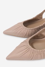 Resim Valmenti Kadın Hakiki Deri Bej Slingback Ayakkabı VLM6864 - 38 