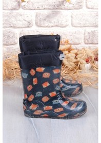Resim Fort 7061 Yogi Figürlü İçi Peluşlu Su Geçirmez Erkek Çocuk Kar Yağmur Çizmesi Lacivert 