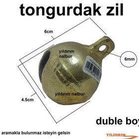Resim Tongurdak 6cm Duble Boy At Başı Tong Ses Koyun Zili Çanı Evcil Ha 