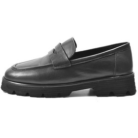 Resim Onlo Ayakkabı Lf.201 Deri Siyah Kalın Taban Loafer Kadın Ayakkabı Siyah 