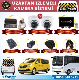 Resim ProstarTeknoloji Profesyonel Servis Araç Kamera Seti 4 Kameralı Kayıtlı 1 Tb Harddiskli Tak Kullan Set 