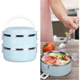 Resim Tomurcuk Home Vakumlu 2 Katlı Yemek Termosu Mavi 1,5 Litre 