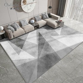 Resim VIKAMA Grey Light Luxury Minimalist Carpet Living Room Sofa Coffee Table Mat Home Decoration Office 