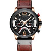 Resim Curren / Karien Yeni 8329 Erkek Saati İş Kemerli Saat Takvimli Erkek Saati Altı İğneli Kuvars Saat Roseshellblack Titanyum 