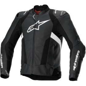 Resim Alpinestars Missile V3 Airflow Deri Korumalı Motosiklet Montu Siyah Beyaz 
