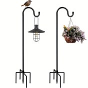 Resim 1 Paket 5 Dişli Sağlam Çoban Kancası - Kuş Yemlikleri, Bitki Asma, Güneş Fenerleri için Dayanıklı Demir Bahçe Kancaları - Dış Mekan, Teras, Çiftlik İçin Kolay Kurulum, Hava Koşullarına Dirençli ve Sabit Bitki Desteği, Uzun Ömürlü Dekoratif Çoban Kancaları, Patio Süslemeleri 
