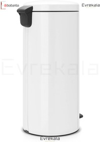 Resim Brabantıa 30 Litre Çöp Sepeti Evrekala Beyaz Çöp Kutusu Pedallı -yetkili Evrekala Shop- Yeni Seri 