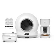 Resim Xenon Smart Akıllı Kameralı Kedi Tuvaleti Çelik Kaseli 4 LT Mama Kabı Su Pınarı ve Filtre 4'lü Pet Seti 