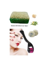 Resim 3'lü Bakım Peeling Lifli Çay Ağacı Sabun Yaşlanma Karşıtı Cilt Yenileme Dermaroller Akne Ruşur Taşı 