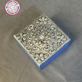 Resim Hülya 6683 4615 Mavi Renkli Alüminyum Folyo Kapaklı Dekoratif Takı Saklama Kutusu 