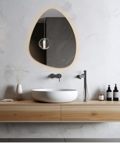 Resim Flora Suen Ledli Banyo Lavabo Ledli Dokunmatik Ayna Cam 