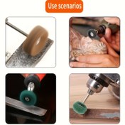Resim 10 adet, Temizleme Pedleri Küçük Taşlama Başlığı Kırmızı ve Yeşil Her biri 5 adet Taşlama Parlatma Metal Ahşap Oyma Yeşim Seti Fiber Parlatma Tekerleği Taşlama Başlığı Naylon Tekerlek 