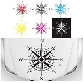 Resim Sones D-863 Pusula Desenli Araba Modifiyeli Dekoratif Etiket Sarı 