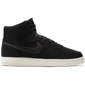 Resim Nike Ebernon Mid Leather Womens Sneaker Black Hakiki Deri Kadın Spor Ayakkabı Siyah Siyah 